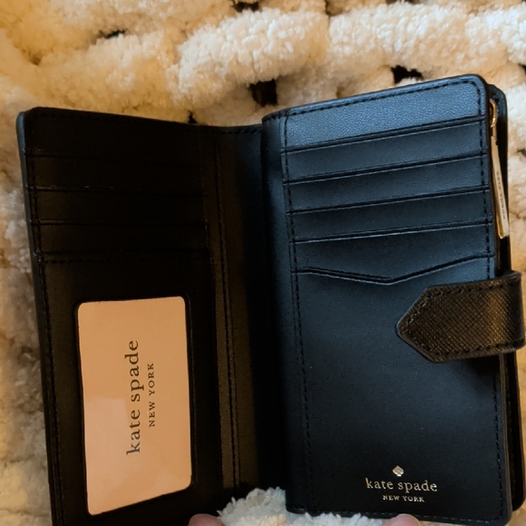 Kate Spade Black Card Holder with Gold Accents - Picture 3 of 5